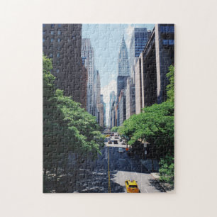 New York With Yellow Cab & Empire State Building Jigsaw Puzzle