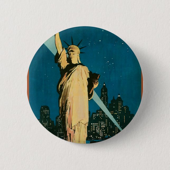 New York Wonder City of the World 2 Inch Round Button (Front)