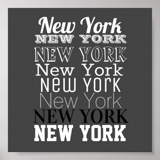 New York word art typography poster modern (Front)