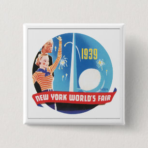 New York World's Fair 1939 2 Inch Square Button