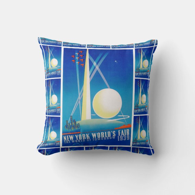 New York World's Fair Throw Pillow (Front)