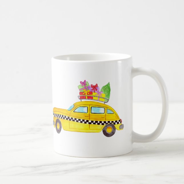 New York Yellow Cab Taxi Christmas Gifts Coffee Mug (Right)