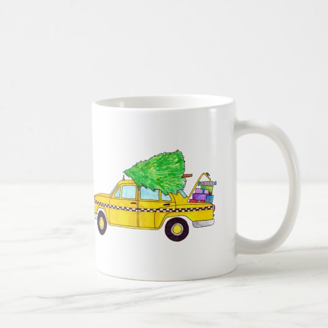 New York Yellow Cab Taxi Christmas Gifts Coffee Mug (Right)
