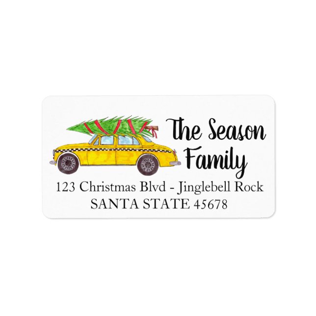 New York Yellow Cab Taxi Christmas tree Label (Front)