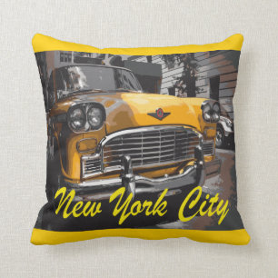 New York Yellow Cab Throw Pillow