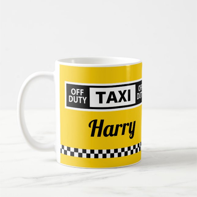 New York Yellow Taxi Cab Fun Retirement Coffee Mug (Left)