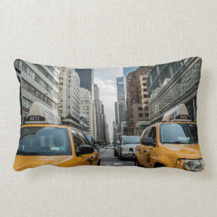 New York Yellow Taxi Cabs Lumbar Pillow