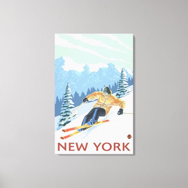New YorkDownhill Skier Scene Canvas Print (Front)