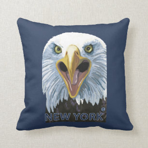 New YorkEagle Up Close Throw Pillow
