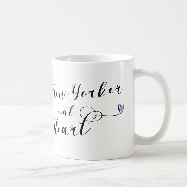 New Yorker At Heart Mug, NYC Coffee Mug (Right)