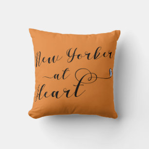 New Yorker At Heart Throw Cushion, NYC Pillow