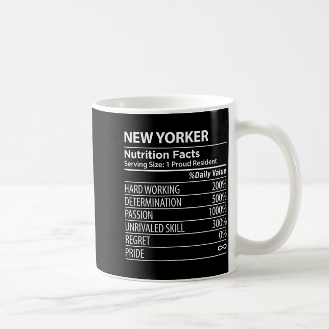 New Yorker Nutrition Facts Funny New York Pride  Coffee Mug (Right)