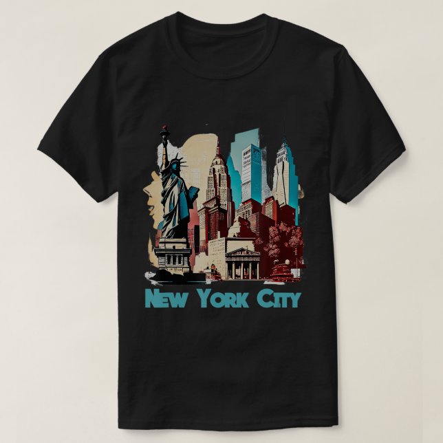 New Yorker Pride New Landmarks NYC Souvenir New Yo T-Shirt (Design Front)