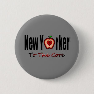New Yorker To The Core With Sliced Big Apple 2 Inch Round Button