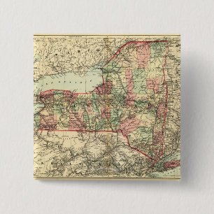 New YorkPanoramic MapNew York 2 Inch Square Button