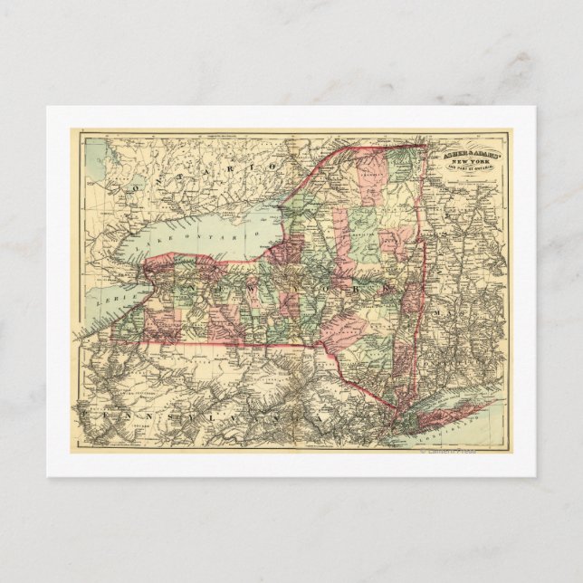 New YorkPanoramic MapNew York Postcard (Front)