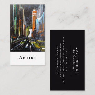 New York's Electric Midnight Painting - Alfred Fox Business Card