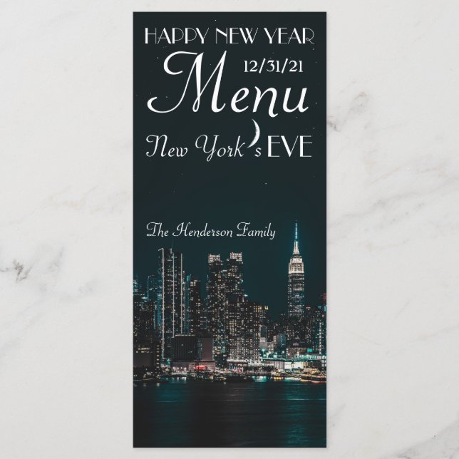 New York's Eve, New Year Menu (Front)