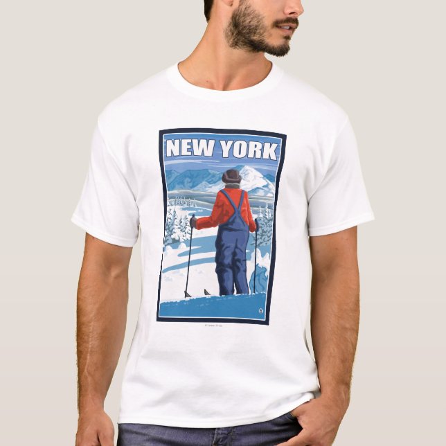 New YorkSkier Admiring View T-Shirt (Front)