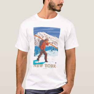 New YorkSkier Carrying Skis T-Shirt