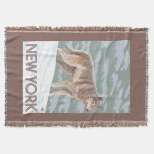 New YorkWolf Scene Throw Blanket
