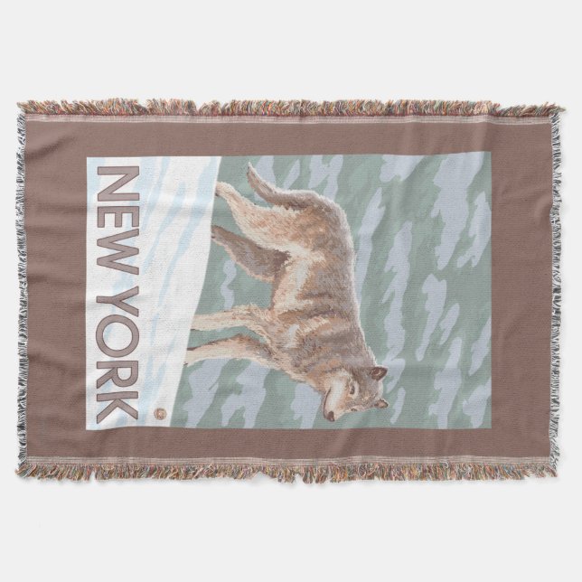 New YorkWolf Scene Throw Blanket (Front)