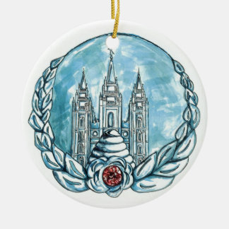 new young womens medallion ceramic ornament