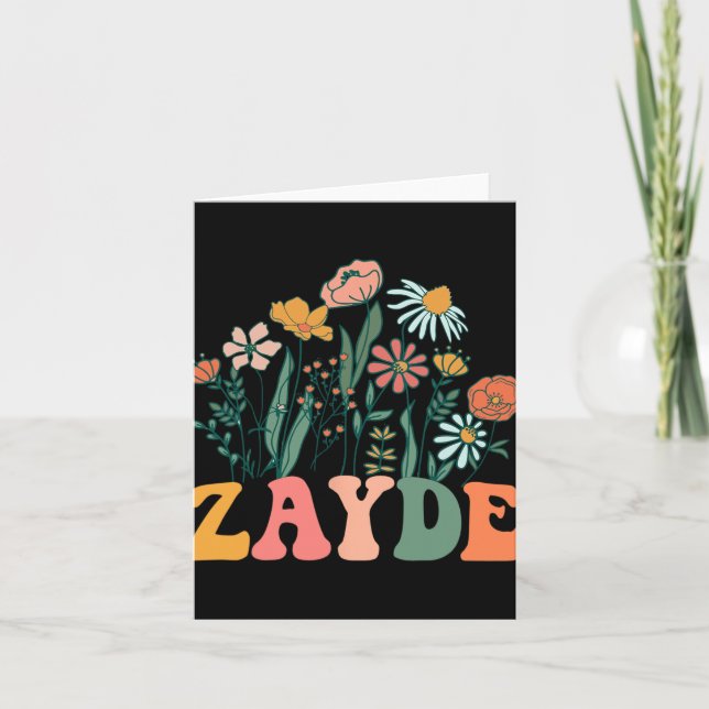 New Zayde Wildflower First Birthday &amp; Baby Sho Card (Front)
