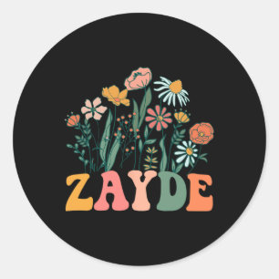 New Zayde Wildflower First Birthday &amp; Baby Sho Classic Round Sticker