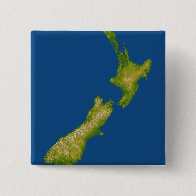 New Zealand 2 Inch Square Button (Front)
