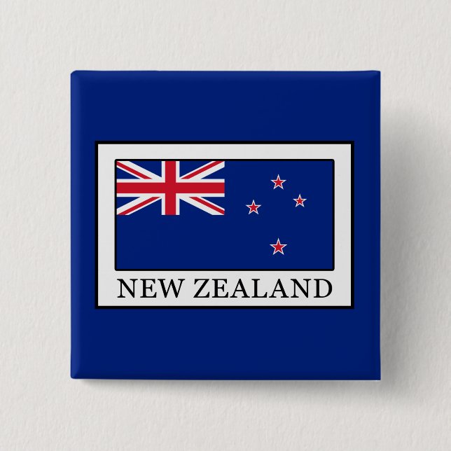 New Zealand 2 Inch Square Button (Front)