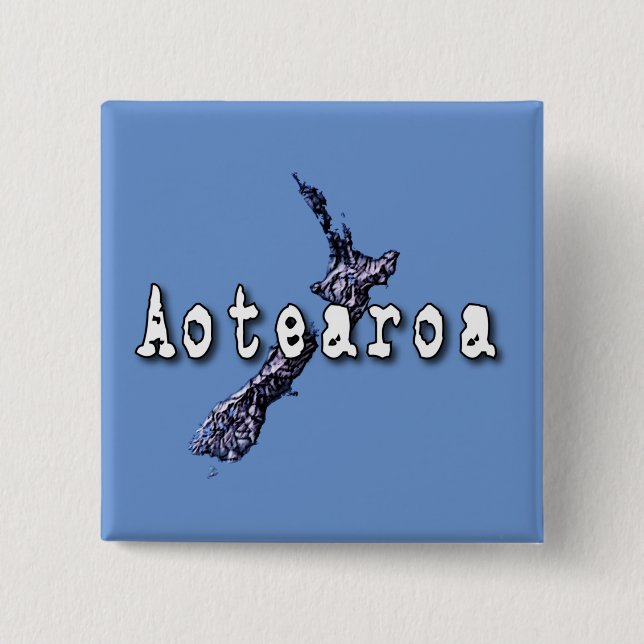New Zealand 2 Inch Square Button (Front)