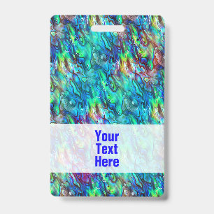 New Zealand Abalone Paua Shell Pattern 1 Badge
