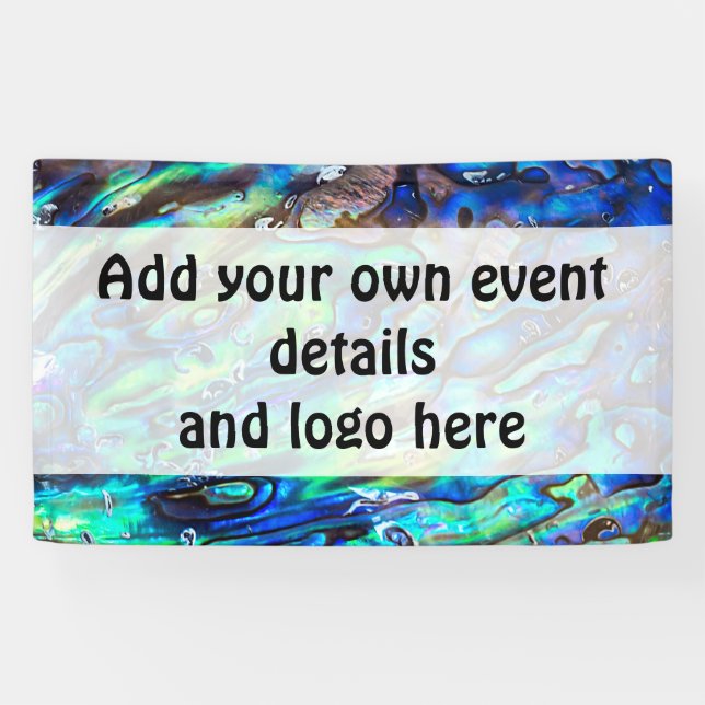 New Zealand Abalone Paua Shell Pattern 1 Banner (Horizontal)