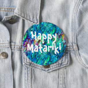 New Zealand Abalone Paua Shell Pattern 1 Button