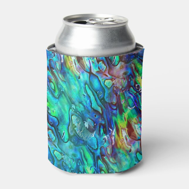 New Zealand Abalone Paua Shell Pattern 1 Can Cooler (Can Front)