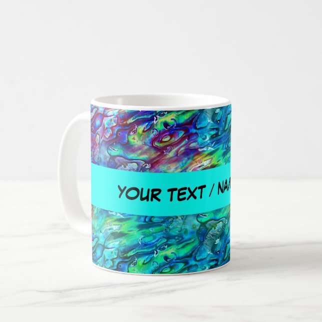 New Zealand Abalone Paua Shell Pattern 1 Coffee Mug (Front Left)