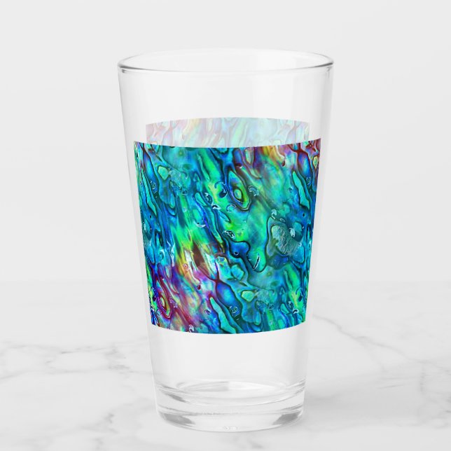 New Zealand Abalone Paua Shell Pattern 1 Glass (Front)