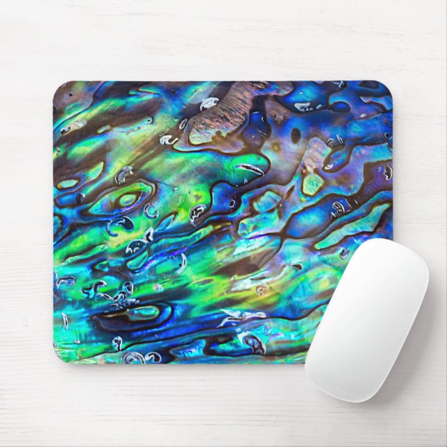 New Zealand Abalone Paua Shell Pattern 1 Mouse Pad (With Mouse)