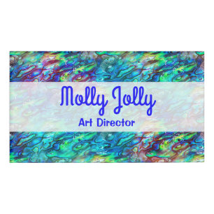 New Zealand Abalone Paua Shell Pattern 1 Name Tag