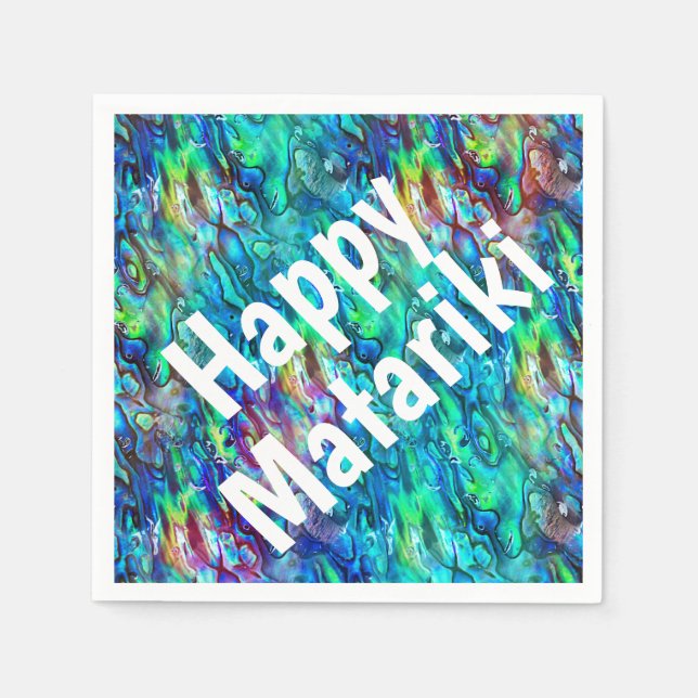 New Zealand Abalone Paua Shell Pattern 1 Napkin (Front)