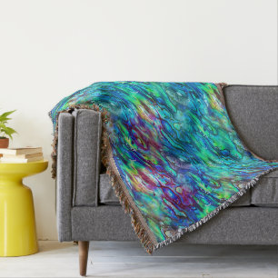 New Zealand Abalone Paua Shell Pattern 1 Throw Blanket
