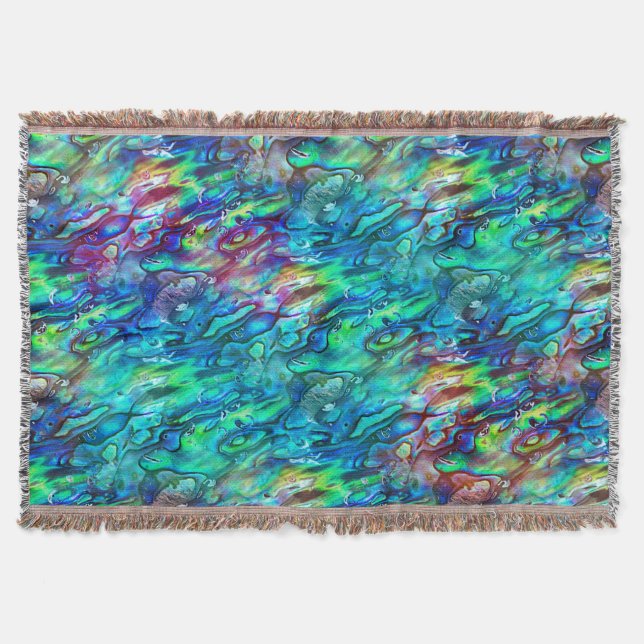 New Zealand Abalone Paua Shell Pattern 1 Throw Blanket (Front)
