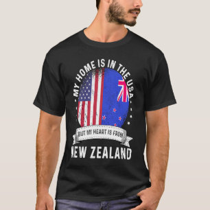 New Zealand American Patriot Grown Proud Home USA  T-Shirt