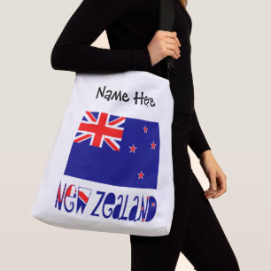 New Zealand and New Zealander Flag with Your Name Crossbody Bag