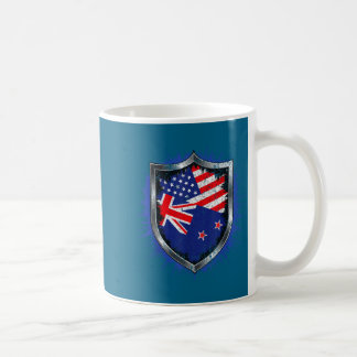 New zealand and us flag usa new zealand flag coffee mug