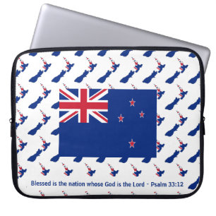 NEW ZEALAND AOTEAROA Blessed Nation Psa 33 Laptop Sleeve