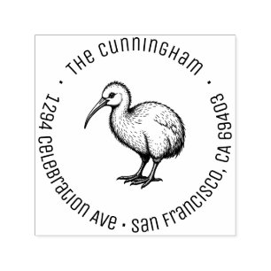 New Zealand Baby Kiwi Family Name Return Address Self-inking Stamp