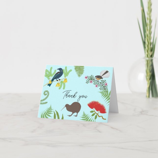 New Zealand Bird Birthday Thank You Card (Front)