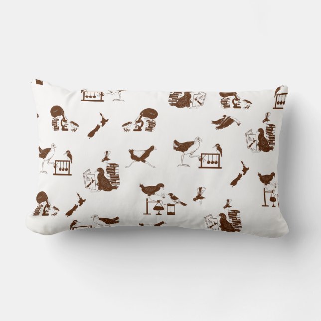 New Zealand Birds Science Students Lumbar Pillow (Front)